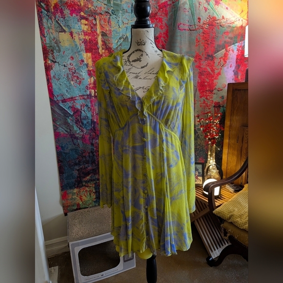 All Saints Dresses & Skirts - NWT Lini Inspiral V-Neck Frill Mini Dress